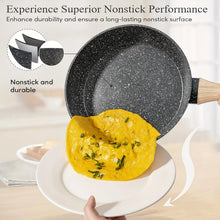 Load image into Gallery viewer, Non - Stick 12 POTS and Pans Set, Cookware Set, Including Frying Pan, Steamer, Silicone Spatula and Tongs - Granite Cooking Set (Black)