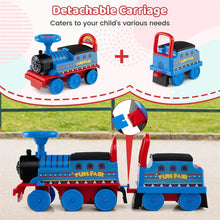 Load image into Gallery viewer, 6V 2 - Seater Ride On Train with Detachable Carriage, Under - Seat Storage, Whistle &amp; Flashing LED Lights, Trackless Electric Ride On Toy for Kids