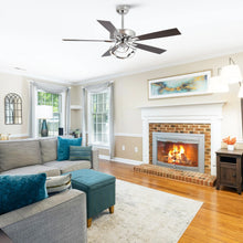 Load image into Gallery viewer, Parrot Uncle 52 - Inch Contemporary Chrome Ceiling Fan with Integrated LED Lights and Remote Control