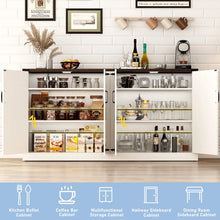 Load image into Gallery viewer, 71" Tall Farmhouse Kitchen Pantry Cabinet, 5 Layers Storage Cabinet with Adjustable Shelves, Farmhouse Pantry Cabinet with 4 Barn Doors