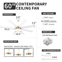 Load image into Gallery viewer, Dextrus 60 in Modern LED Outdoor/ Indoor Ceiling Fan with Remote Control