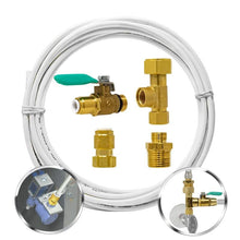 Load image into Gallery viewer, Metpure Ice Maker Fridge Installation Kit ÿ 25' Feet Tubing for Appliance Water Line with Stop Tee Connection and Valve for Quick Installation, 1/4"