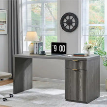 Load image into Gallery viewer, 60 - Inch Contemporary Executive Desk - Wooden Home Office &amp; Fluted Computer Desk