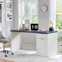 Load image into Gallery viewer, 60 - Inch Contemporary Executive Desk - Wooden Home Office &amp; Fluted Computer Desk
