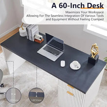 Load image into Gallery viewer, 60 - Inch Contemporary Executive Desk - Wooden Home Office &amp; Fluted Computer Desk