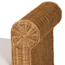 Load image into Gallery viewer, Reiko Handcrafted Natural Rattan Bench with Scalloped Design - Boho Farmhouse Seating for Entryway, Bedroom, or Living Room