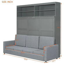 Load image into Gallery viewer, Queen Murphy Bed with Sofa - 2 - in - 1 Design, Storage Solutions &amp; Dual - Piston Mechanism