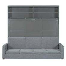 Load image into Gallery viewer, Queen Murphy Bed with Sofa - 2 - in - 1 Design, Storage Solutions &amp; Dual - Piston Mechanism