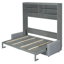 Load image into Gallery viewer, Queen Murphy Bed with Sofa - 2 - in - 1 Design, Storage Solutions &amp; Dual - Piston Mechanism