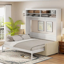Load image into Gallery viewer, Queen Murphy Bed with Sofa - 2 - in - 1 Design, Storage Solutions &amp; Dual - Piston Mechanism