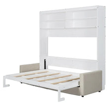 Load image into Gallery viewer, Queen Murphy Bed with Sofa - 2 - in - 1 Design, Storage Solutions &amp; Dual - Piston Mechanism