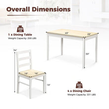 Load image into Gallery viewer, Costway 5-Piece Solid Wood Dining Set for Kitchen