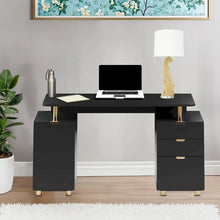 Load image into Gallery viewer, Contemporary Executive Floating Desk with 3 Drawers and Stylish Work Surface