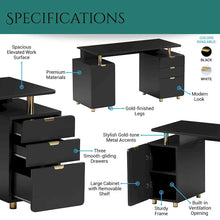 Load image into Gallery viewer, Contemporary Executive Floating Desk with 3 Drawers and Stylish Work Surface