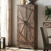 Load image into Gallery viewer, 72 - Inch Tall Farmhouse Kitchen Pantry Cabinet - Stylish Storage Cupboard