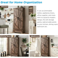 Load image into Gallery viewer, 72 - Inch Tall Farmhouse Kitchen Pantry Cabinet - Stylish Storage Cupboard