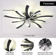 Load image into Gallery viewer, Garwarm Dimmable Ceiling Fan with Light and Remote Control, 27" Small Flush Mounted Ceiling Fan