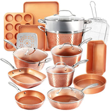 Load image into Gallery viewer, Gotham Steel Hammered Copper Collection 20 Piece Premium Cookware Bakeware Set