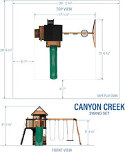 Load image into Gallery viewer, Backyard Discovery Canyon Creek Cedar Wood Swing Set with Wave Slide, Clubhouse, Play Kitchen, Picnic Area, Swings and Rock Wall