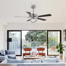 Load image into Gallery viewer, Parrot Uncle 52 - Inch Contemporary Chrome Ceiling Fan with Integrated LED Lights and Remote Control