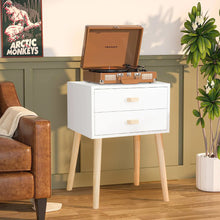 Load image into Gallery viewer, Syngar Nightstand Set of 2, Modern Bedside Tables with 2 Drawers, Storage Shelf and Wood Handles, White Bedroom Furniture