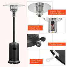 Load image into Gallery viewer, 50,000 BTU Propane Patio Heater, Standing Stainless Steel Outdoor Heater with Wheels, Triple Protection, CSA Certified for Deck &amp; Commercial