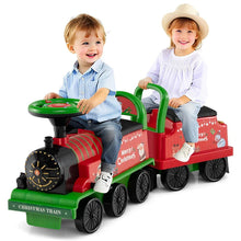 Load image into Gallery viewer, 6V 2 - Seater Ride On Train with Detachable Carriage, Under - Seat Storage, Whistle &amp; Flashing LED Lights, Trackless Electric Ride On Toy for Kids