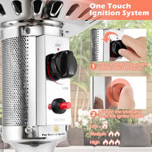 Load image into Gallery viewer, 50,000 BTU Propane Outdoor Heater, Round Patio Heater with Stainless Steel Burner, Tip - Over, Flame - Out Protection, Wheels, CSA Certificated