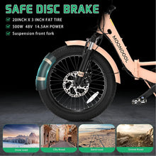 Load image into Gallery viewer, ABORON 3.0 Fat Tire Electric Trike for Senior Foldable E - Bike, 500W Motorized Tricycle Adult 20" Folding 3 Wheel Electric Commute Bike Trike W/48V