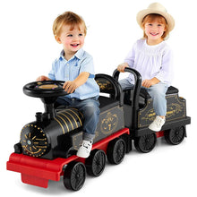 Load image into Gallery viewer, 6V 2 - Seater Ride On Train with Detachable Carriage, Under - Seat Storage, Whistle &amp; Flashing LED Lights, Trackless Electric Ride On Toy for Kids