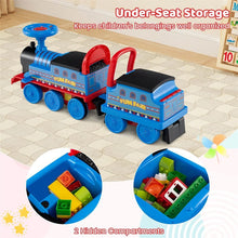 Load image into Gallery viewer, 6V 2 - Seater Ride On Train with Detachable Carriage, Under - Seat Storage, Whistle &amp; Flashing LED Lights, Trackless Electric Ride On Toy for Kids