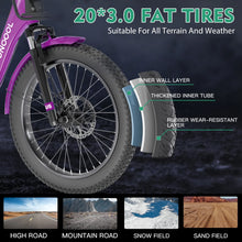 Load image into Gallery viewer, ABORON 3.0 Fat Tire Electric Trike for Senior Foldable E - Bike, 500W Motorized Tricycle Adult 20" Folding 3 Wheel Electric Commute Bike Trike W/48V