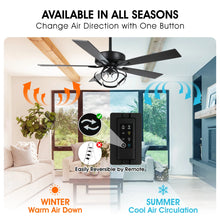 Load image into Gallery viewer, Parrot Uncle 52 - Inch Contemporary Chrome Ceiling Fan with Integrated LED Lights and Remote Control