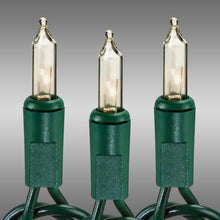 Load image into Gallery viewer, 34 ft. - Green Wire - Christmas Mini Light String - (100) Clear Bulbs - 4 in. Bulb Spacing