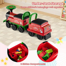 Load image into Gallery viewer, 6V 2 - Seater Ride On Train with Detachable Carriage, Under - Seat Storage, Whistle &amp; Flashing LED Lights, Trackless Electric Ride On Toy for Kids
