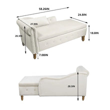 Load image into Gallery viewer, Storage Chaise Lounge, Upholstered Rolled Arm Chase Lounge with Nailhead Trim, Recliner Lounge Chair for Living Room Bedroom