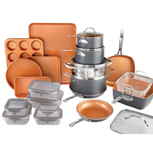 Load image into Gallery viewer, Gotham Steel 32 Piece Cookware Set, Bakeware and Food Storage Set, Nonstick Pots and Pans, Gray