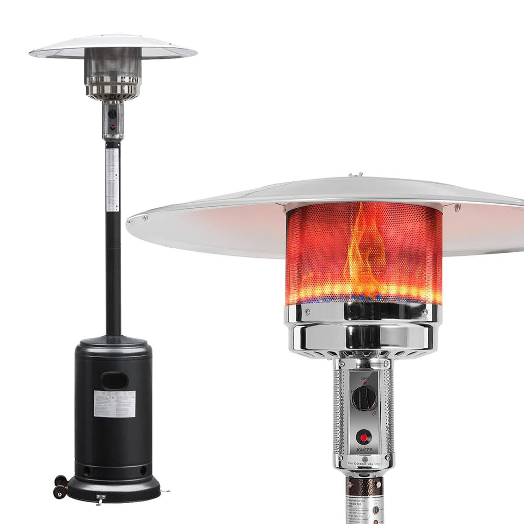 KEZATO 46,000 BTU Propane Outdoor Patio Heater with Cover and Wheels for