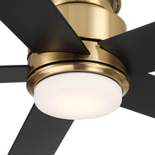 Load image into Gallery viewer, Casa Vieja 52" Grand Palm Indoor Outdoor Ceiling Fan 5 Blade LED Light Remote Control Soft Brass Finish Bedroom Hugger Damp Rated