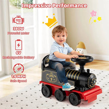 Load image into Gallery viewer, 6V 2 - Seater Ride On Train with Detachable Carriage, Under - Seat Storage, Whistle &amp; Flashing LED Lights, Trackless Electric Ride On Toy for Kids