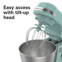 Load image into Gallery viewer, Hamilton Beach 4 Quart Stand Mixer for Kitchen, 7 Speeds, Tilt - Head, Dough Hook, Whisk &amp; Flat Beater, White