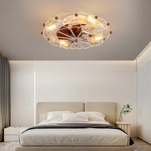 Load image into Gallery viewer, Industrial Cage Ceiling Fan - Low - Profile 7 - Blade Fan with Remote &amp; Light - Modern Rustic Cooling for Small Spaces