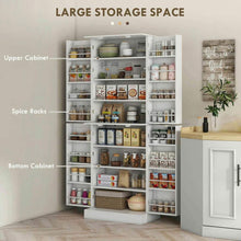 Load image into Gallery viewer, Spaco 17-Tier Kitchen Small Pantry Cabinet with 2 Doors and 6 Adjustable Shelves, Cabinet Pantry, Freestanding 5-Tier Shelving Pantries