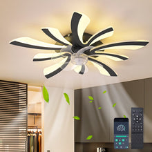 Load image into Gallery viewer, Garwarm Dimmable Ceiling Fan with Light and Remote Control, 27" Small Flush Mounted Ceiling Fan