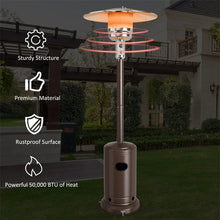 Load image into Gallery viewer, 50,000 BTU Propane Patio Heater, Standing Stainless Steel Outdoor Heater with Wheels, Triple Protection, CSA Certified for Deck &amp; Commercial