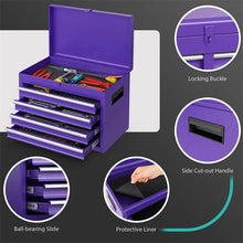 Load image into Gallery viewer, 2 - in - 1 Rolling Tool Chest, 5-Drawer Tool Storage Cabinet with Wheels, Adjustable Shelf, Tool Box Organizer for Garage Warehouse Workshop