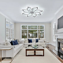 Load image into Gallery viewer, Garwarm Dimmable Ceiling Fan with Light and Remote Control, 27" Small Flush Mounted Ceiling Fan
