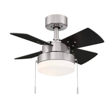 Load image into Gallery viewer, Hampton Bay Metarie II 24 in. Indoor Brushed Nickel Ceiling Fan with Light