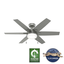 Load image into Gallery viewer, Hunter Toledo Easy Install 52 - in Matte Silver Indoor Ceiling Fan with Light (6 - Blade) | 51922