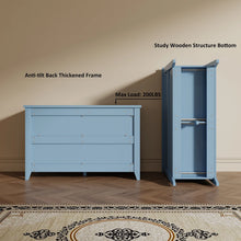 Load image into Gallery viewer, 6 Drawer Dresser, Light Blue Elegant Chest of Drawers, Large Cabinet with Storage, Rustic Wood Chest of Drawers for Bedroom, Living Room, Hallway